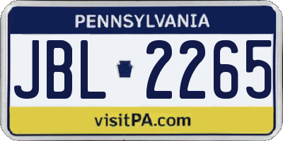 PA license plate JBL2265