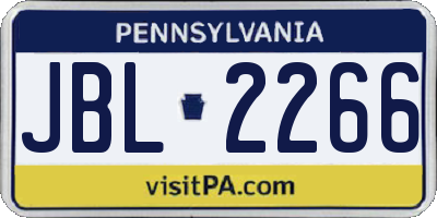 PA license plate JBL2266