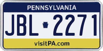 PA license plate JBL2271