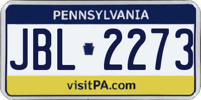 PA license plate JBL2273