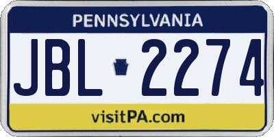 PA license plate JBL2274