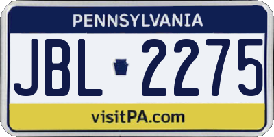 PA license plate JBL2275