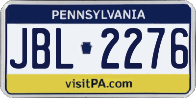 PA license plate JBL2276