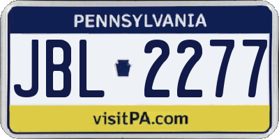 PA license plate JBL2277