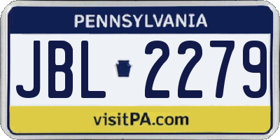 PA license plate JBL2279