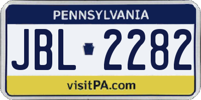 PA license plate JBL2282