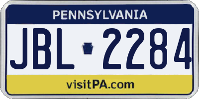 PA license plate JBL2284