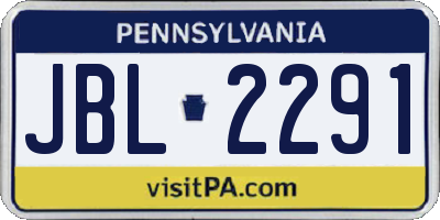 PA license plate JBL2291