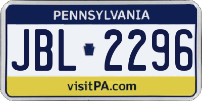 PA license plate JBL2296