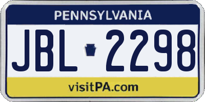 PA license plate JBL2298