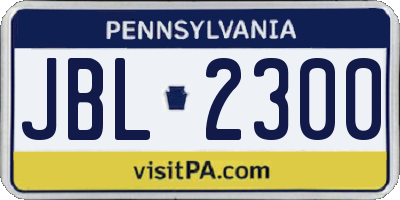 PA license plate JBL2300