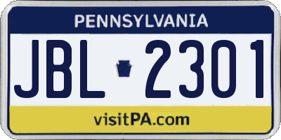 PA license plate JBL2301