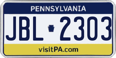 PA license plate JBL2303