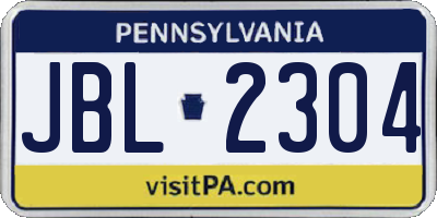 PA license plate JBL2304