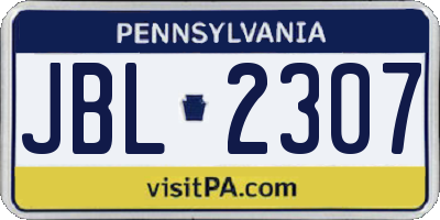 PA license plate JBL2307