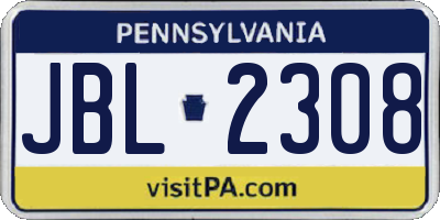 PA license plate JBL2308