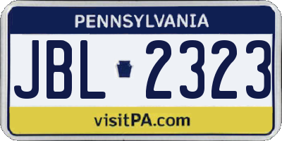 PA license plate JBL2323