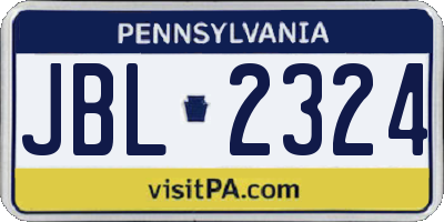 PA license plate JBL2324