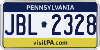 PA license plate JBL2328