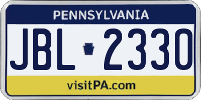 PA license plate JBL2330