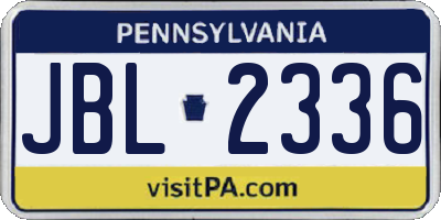 PA license plate JBL2336