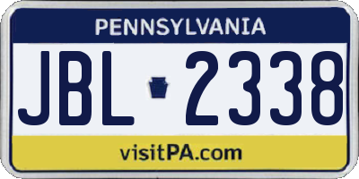 PA license plate JBL2338