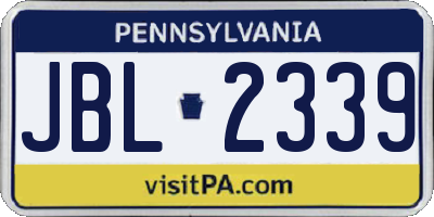 PA license plate JBL2339