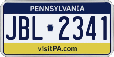 PA license plate JBL2341