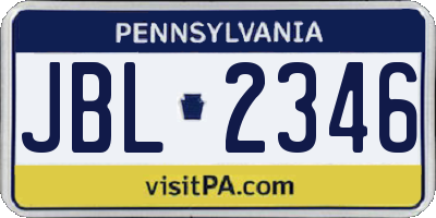 PA license plate JBL2346