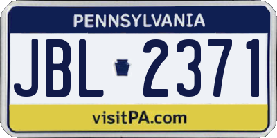 PA license plate JBL2371