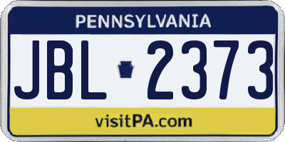 PA license plate JBL2373