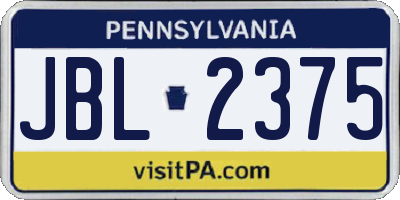 PA license plate JBL2375