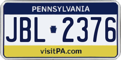 PA license plate JBL2376