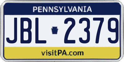 PA license plate JBL2379