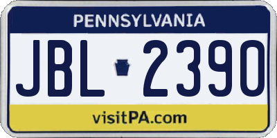 PA license plate JBL2390