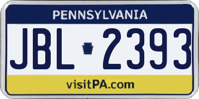 PA license plate JBL2393