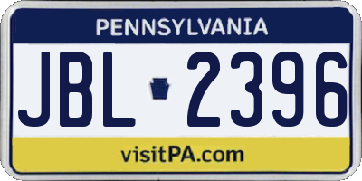 PA license plate JBL2396