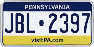 PA license plate JBL2397