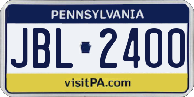 PA license plate JBL2400