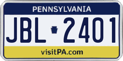 PA license plate JBL2401