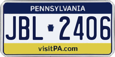 PA license plate JBL2406