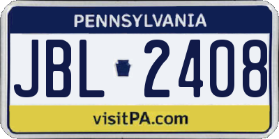 PA license plate JBL2408