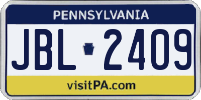 PA license plate JBL2409