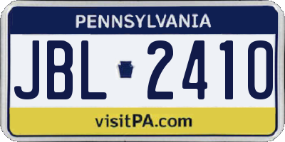 PA license plate JBL2410