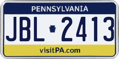 PA license plate JBL2413