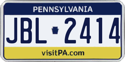 PA license plate JBL2414