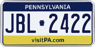 PA license plate JBL2422