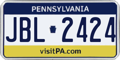 PA license plate JBL2424