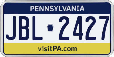 PA license plate JBL2427