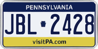 PA license plate JBL2428